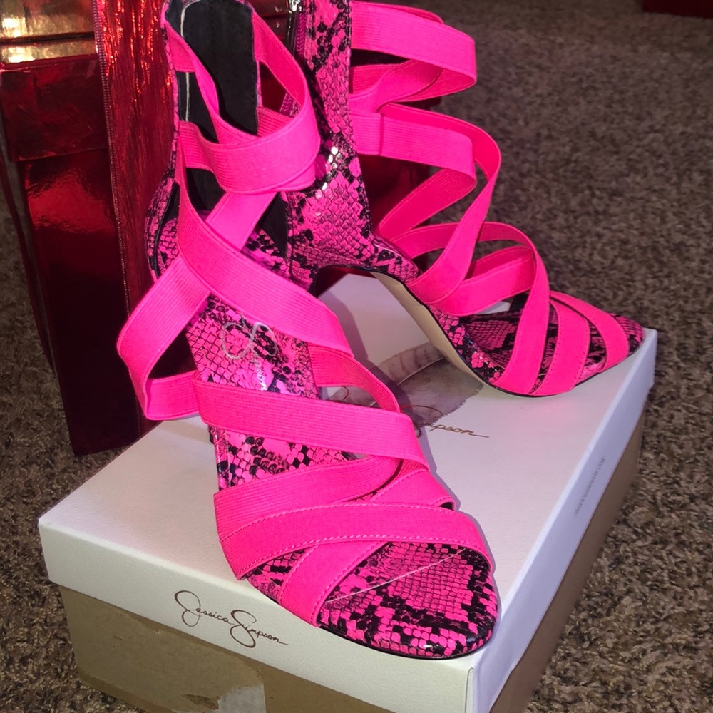 Neon pink Jessica Simpson heels